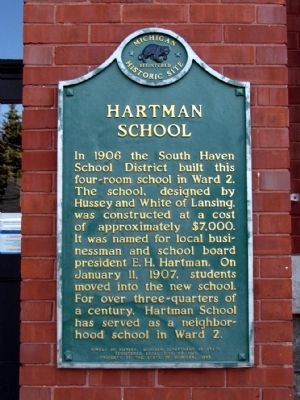 Hartman School Marker. Click for full size. Hartman School Marker image. Click for full size.
