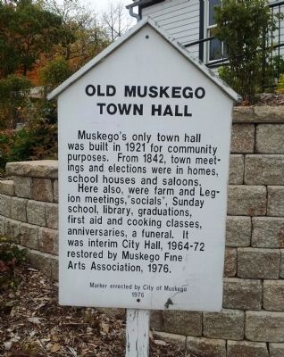 Old Muskego Town Hall Marker. Click for full size. Old Muskego Town Hall Marker image. Click for full size.