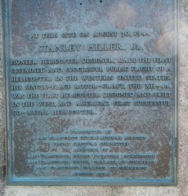 Stanley Hiller, Jr. Marker. Click for full size. Stanley Hiller, Jr. Marker image. Click for full size.