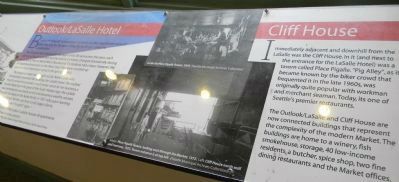 Interior (upper level) Historical Panels: "Outlook/La Salle Hotel" & "Cliff House" image. Click for full size.