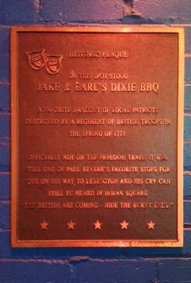 Jake & Earl's Dixie BBQ Marker. Click for full size. Jake & Earl's Dixie BBQ Marker image. Click for full size.