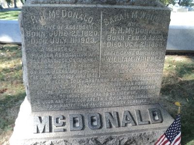 McDonald Marker. Click for full size. McDonald Marker image. Click for full size.