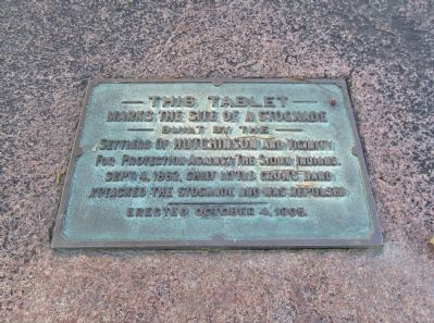 Hutchinson Stockade Marker. Click for full size. Hutchinson Stockade Marker image. Click for full size.