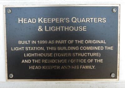 Head Keepers Quarters & Lighthouse Marker. Click for full size. Head Keepers Quarters & Lighthouse Marker image. Click for full size.