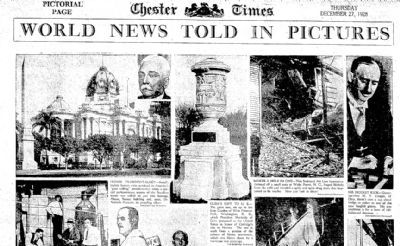 1928 newspaper clipping showing the monument in Washington DC. image. Click for full size.