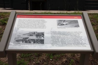 Battery Schenck (1899-1923) Marker. Click for full size. Battery Schenck (1899-1923) Marker image. Click for full size.