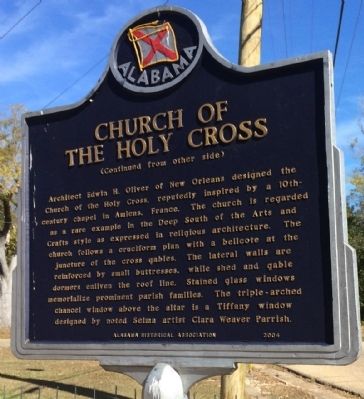 Church of the Holy Cross Marker (reverse) image. Click for full size.