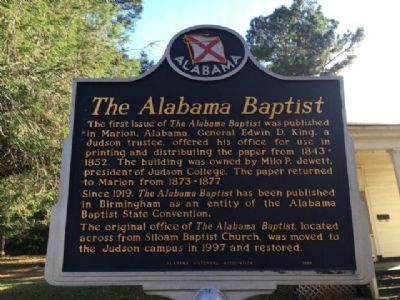 The Alabama Baptist Marker image. Click for full size.