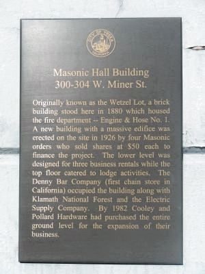 Masonic Hall Building Marker image. Click for full size.