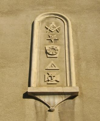 Masonic Hall Building - Decorative Detail Above Entrance image. Click for full size.