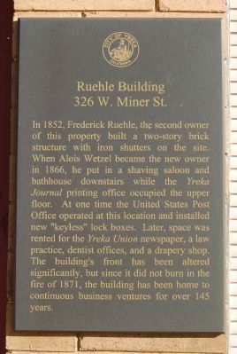 Ruehle Building Marker image. Click for full size.