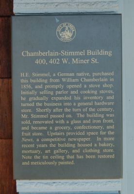 Chamberlain-Stimmel Building Marker image. Click for full size.