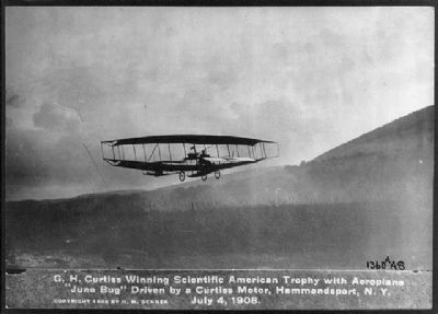 Glenn Curtiss at the Controls of the <i>June Bug</i> July 4, 1908 image. Click for full size.