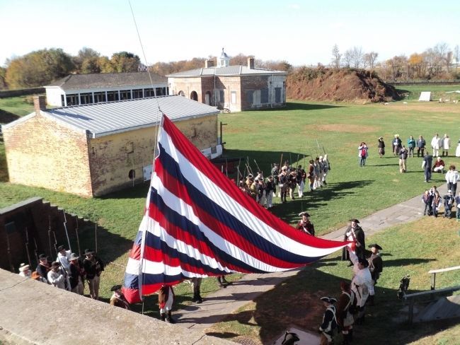 Flag Raising at the Main Gate of Fort Mifflin image. Click for full size.