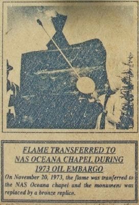 Flame Transferred to<br>NAS Oceana Chapel During<br>1973 Oil Embargo image. Click for full size.