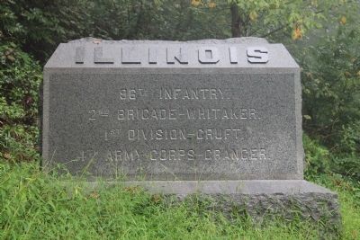 96th Illinois Infantry Marker. Click for full size. 96th Illinois Infantry Marker image. Click for full size.
