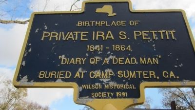 Birthplace of Private Ira S. Pettit Marker image. Click for full size.