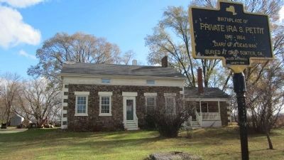 Birthplace of Private Ira S. Pettit Marker. Click for full size. Birthplace of Private Ira S. Pettit Marker image. Click for full size.