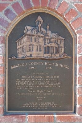 Siskiyou County High School Marker image. Click for full size.