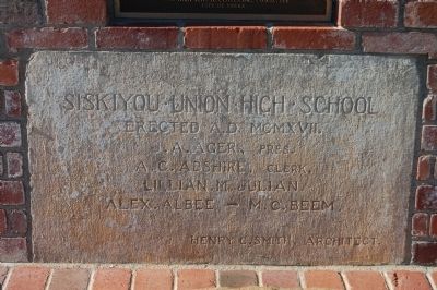 Siskiyou County High School cornerstone image. Click for full size.