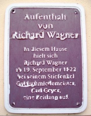 Residence of Richard Wagner Marker image. Click for full size.