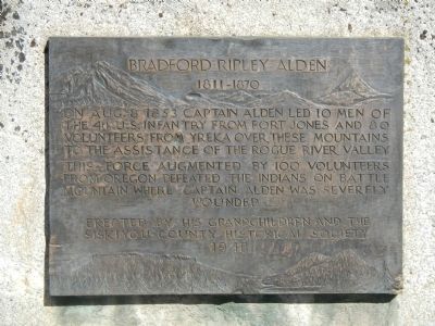 Bradford Ripley Alden Marker. Click for full size. Bradford Ripley Alden Marker image. Click for full size.