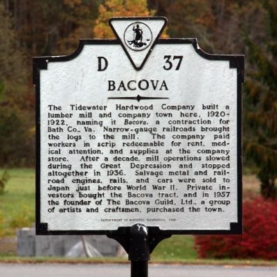 Bacova Marker. Click for full size. Bacova Marker image. Click for full size.