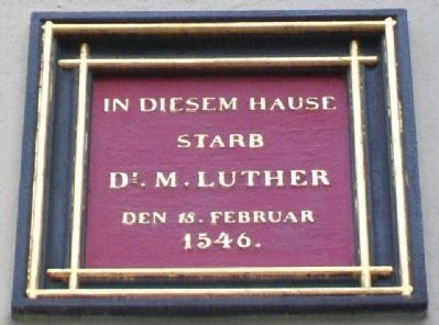 Martin Luther Death House Marker image. Click for full size.