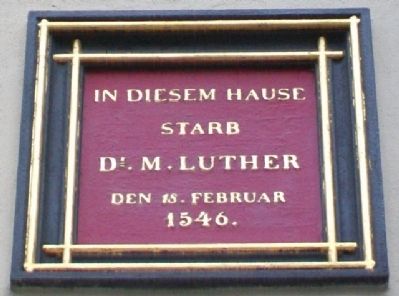 Martin Luther Death House Marker image. Click for full size.