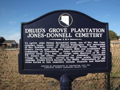 Druid's Grove Plantation / Jones-Donnell Cemetery Marker image. Click for full size.