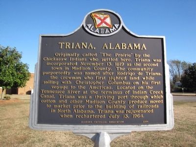 Triana, Alabama Marker image. Click for full size.