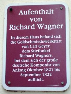 Residence of Richard Wagner Marker image. Click for full size.