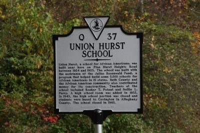 Union Hurst School Marker image. Click for full size.