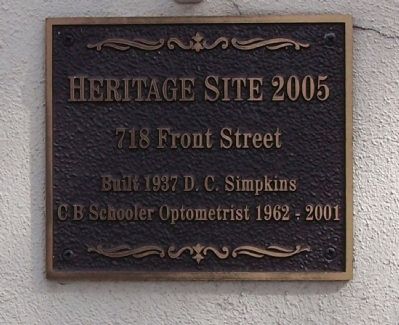 718 Front Street Marker image. Click for full size.