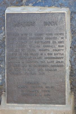 Robbers Rock Marker image. Click for full size.