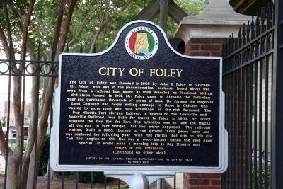City of Foley Marker (side 1) image. Click for full size.