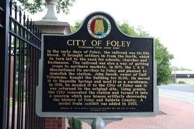 City of Foley Marker (side 2) image. Click for full size.
