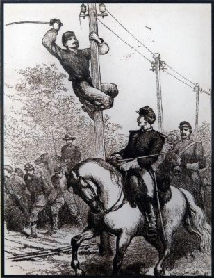 Cutting the telegraph wire image. Click for full size.