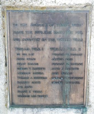 World Wars Memorial Marker image. Click for full size.