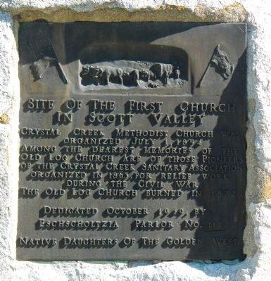 Site of the First Church in Scott Valley Marker. Click for full size. Site of the First Church in Scott Valley Marker image. Click for full size.