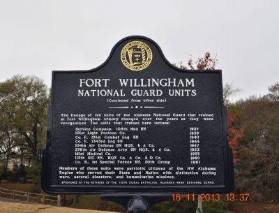 Fort Willingham Marker (side 2) image. Click for full size.
