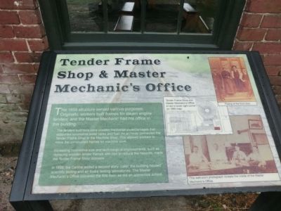 Tender Frame Shop & Master Mechanic's Office Marker image. Click for full size.