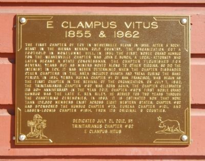E Clampus Vitus 1855 & 1962 Marker image. Click for full size.