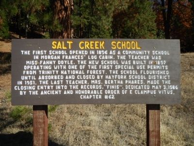 Salt Creek School Marker image. Click for full size.