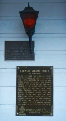 French Gulch Hotel Marker and National Register of Historic Places Plaque image. Click for full size.