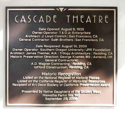Cascade Theater Marker image. Click for full size.