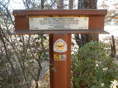 Nobles Trail – Charleys Ranch Marker image. Click for full size.
