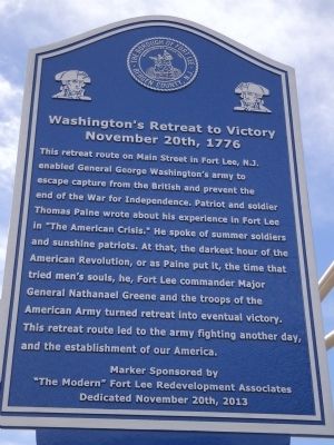 Washington’s Retreat to Victory Marker image. Click for full size.