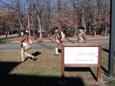 Revolutionary War Soldiers at the Marker image. Click for full size.