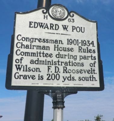 Edward W. Pou Marker. Click for full size. Edward W. Pou Marker image. Click for full size.